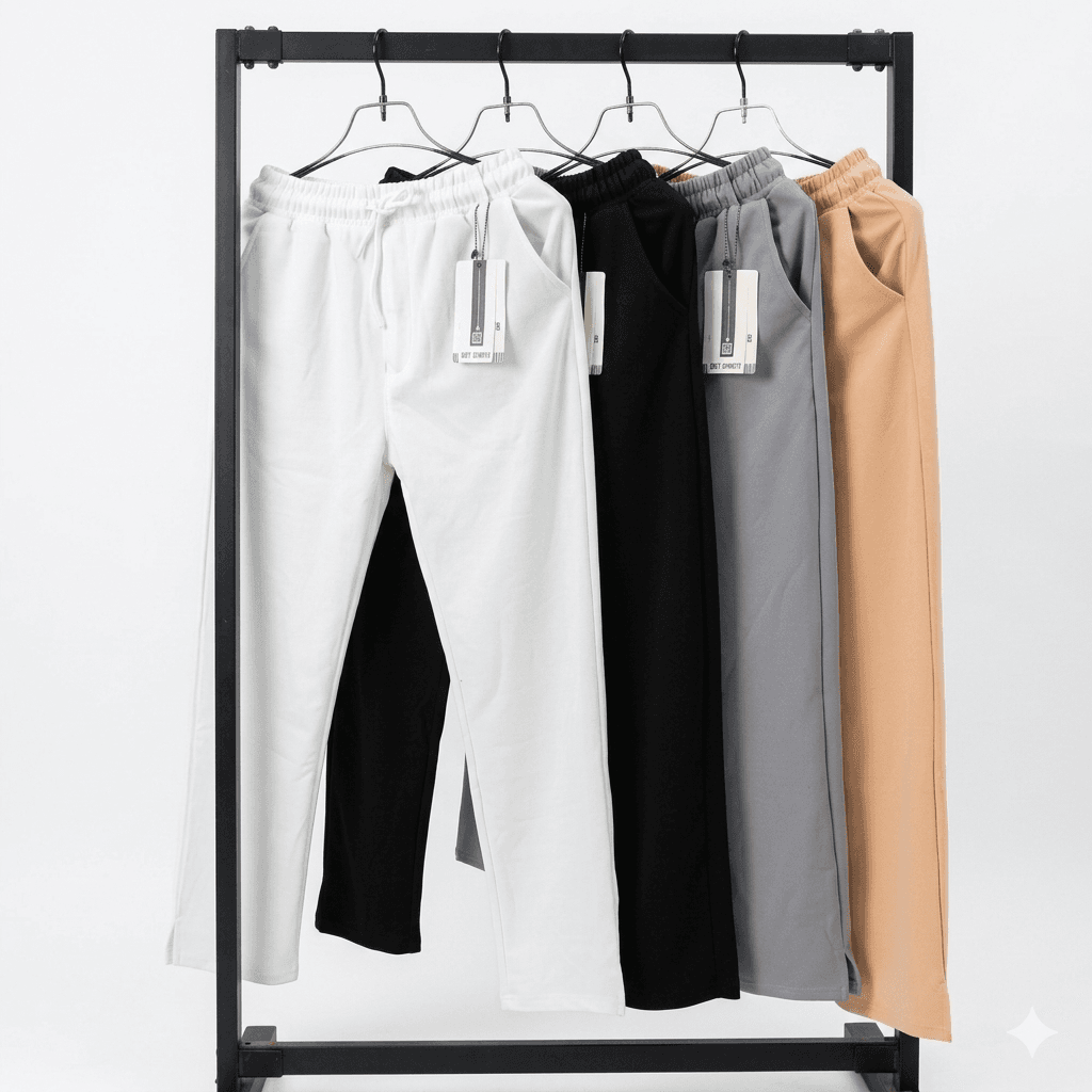 1778857438832 LOW-CUT BAGGY SOLID TROUSER - Image 1